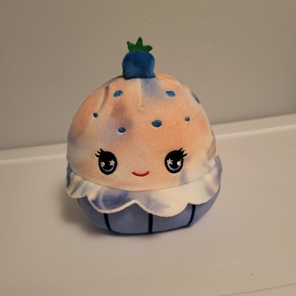 Squishmallows Blueberry cupcake Plush, 5-6" Stuffed Toy, Blue and Rainbow Colors - Picture 1 of 6